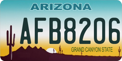 AZ license plate AFB8206