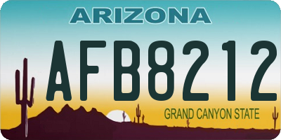 AZ license plate AFB8212