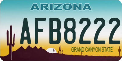 AZ license plate AFB8222
