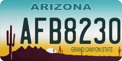 AZ license plate AFB8230