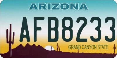 AZ license plate AFB8233