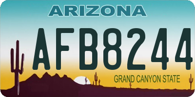 AZ license plate AFB8244