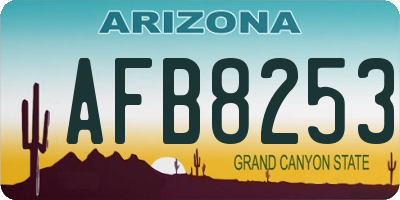 AZ license plate AFB8253