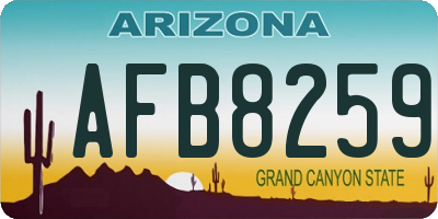 AZ license plate AFB8259