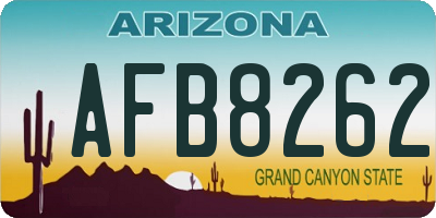 AZ license plate AFB8262