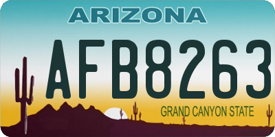 AZ license plate AFB8263
