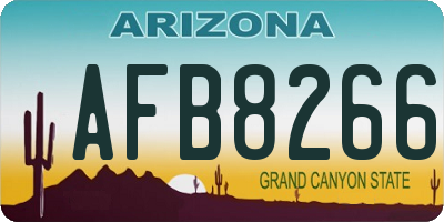 AZ license plate AFB8266