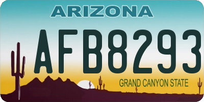 AZ license plate AFB8293
