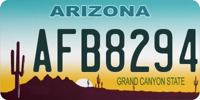 AZ license plate AFB8294