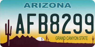 AZ license plate AFB8299