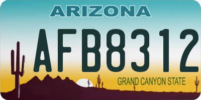 AZ license plate AFB8312