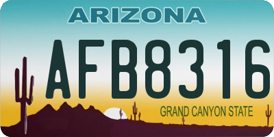 AZ license plate AFB8316