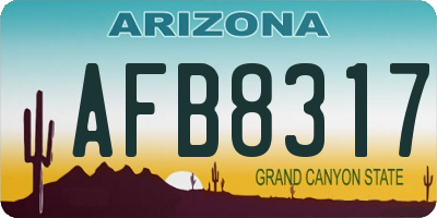 AZ license plate AFB8317