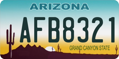AZ license plate AFB8321