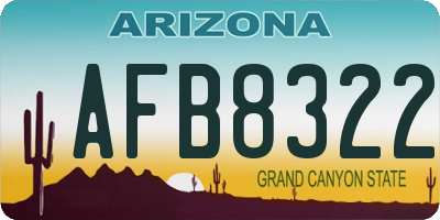 AZ license plate AFB8322
