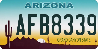 AZ license plate AFB8339
