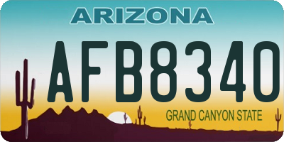 AZ license plate AFB8340