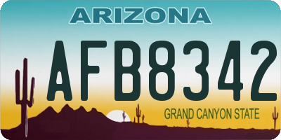 AZ license plate AFB8342