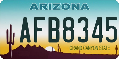 AZ license plate AFB8345