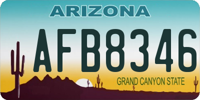 AZ license plate AFB8346