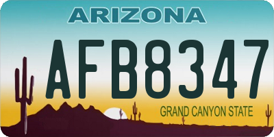 AZ license plate AFB8347