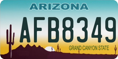 AZ license plate AFB8349