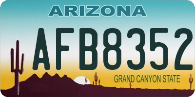 AZ license plate AFB8352
