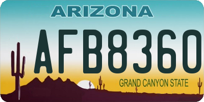 AZ license plate AFB8360