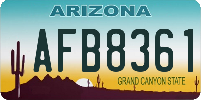AZ license plate AFB8361