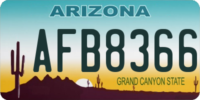 AZ license plate AFB8366