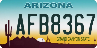 AZ license plate AFB8367