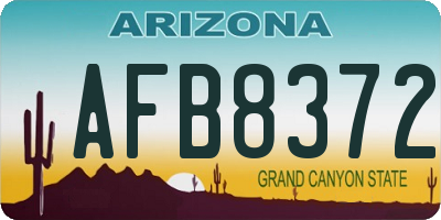 AZ license plate AFB8372
