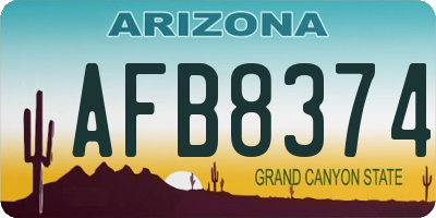 AZ license plate AFB8374