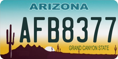 AZ license plate AFB8377
