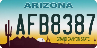 AZ license plate AFB8387