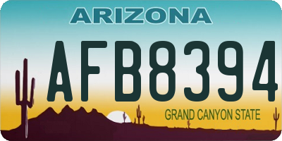 AZ license plate AFB8394