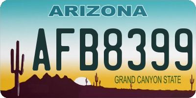 AZ license plate AFB8399