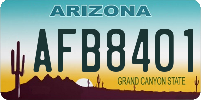 AZ license plate AFB8401