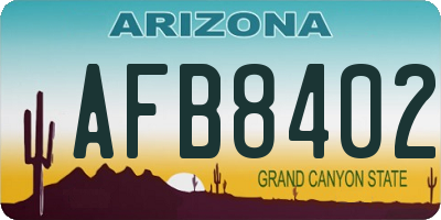 AZ license plate AFB8402