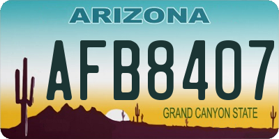 AZ license plate AFB8407