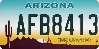 AZ license plate AFB8413