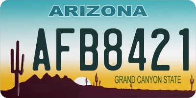 AZ license plate AFB8421