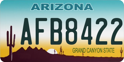 AZ license plate AFB8422