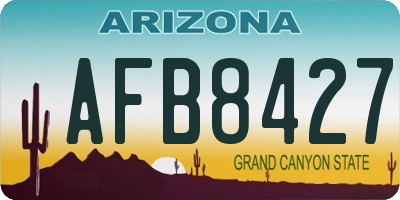 AZ license plate AFB8427