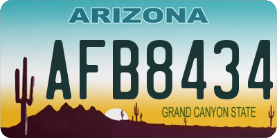 AZ license plate AFB8434