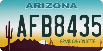 AZ license plate AFB8435