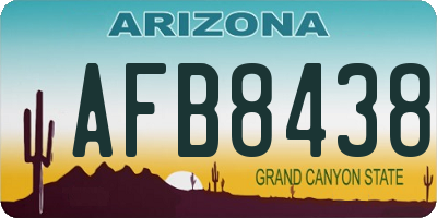 AZ license plate AFB8438
