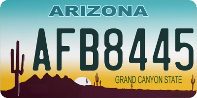 AZ license plate AFB8445