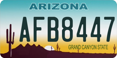 AZ license plate AFB8447