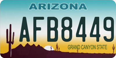 AZ license plate AFB8449